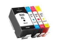 EGRMZ Cartucho de Tinta Compatible con 4pcs con Chip 4color Funciona con 920xl 920 OfficeJet 6000 6500 6500A 7000 7500 7500A Impresoras(4pcs-Black)