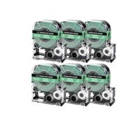 EGRMZ Cinta de Etiqueta de 6pk de 12 mm ST12KW SS12KW SC12RW SC12YW SC12BW SC12GW LK-4WBN Compatible con Modelos de Fabricantes de Etiquetas LW-300 LW-400 LW-700(6PK-White on Green)