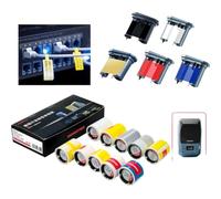 EGRMZ Papel de Etiqueta Compatible para la Impresora M2 Impermeable a Prueba de Agua de rasguño Resistente a los rasguños de la Transferencia térmica de Color térmico(Blue Ribbon)