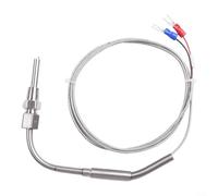 EGT Sensor de temperatura para gas de escape de motor con termopar tipo K, longitud de sonda de acero inoxidable de 80 mm, rosca NPT de 1/8 y aislamiento de cable de fibra de vidrio (1 m)