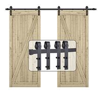 EGTink 200cm/6,5FT Herraje para Puerta Corredera,Accesorios para Puerta Corrediza de Madera,Kit de Riel Puerta Corredera de Granero,Forma J