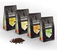 Eguia Pack de Degustacion 4× 250g-Granos de café espresso Arábica no amargo y de tueste medio de Etiopía Colombia Guatemala y Brasil
