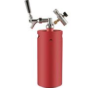 EGUIAS Brewing Accessory 3.6/4/5/8L Mini Growler Regulador de grifo ajustable de acero inoxidable dispensador de cerveza de barril (3,458.6 g (3.6 L), rojo)