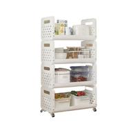 EGUIAS Carritos de Servicio Carrito móvil Estante de Almacenamiento para Cesta de Cocina, Carrito móvil de pie de Varios Pisos para el hogar y carros pequeños múltiples(White 4 Layer)