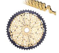 EGUIAS Compatible con Cassette ZTTO MTB de 11 velocidades y 9-50T, XD Ultimate Pro ULT Golden Rainbow, piñón de Acero de 372 g, 11 velocidades, 9-50, K7 de 9 a 50(11s 9-50 Gold Chain)