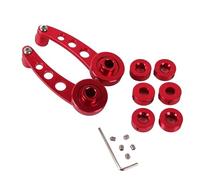 EGUIAS Empuñadura Antidesliz Manivela Antióxido Manivela de elevación de ventana y puerta manual universal de aluminio para interior de coche, piezas de repuesto, color plateado, negro y rojo(Red)