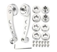 EGUIAS Empuñadura Antidesliz Manivela Antióxido Manivela elevadora de ventana de aleación de 2 piezas para Chevrolet Classic Car(Silver)