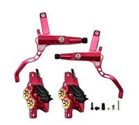 EGUIAS Freno de Disco hidráulico de 4 pistones MTB, 900mm, 1700mm, Pastillas de Freno de Resina de 4 pistones, Freno de Disco Ultraligero Am DH Road(Red LR Split-Type)