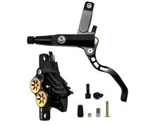 EGUIAS Freno de Disco hidráulico de 4 pistones MTB, 900mm, 1700mm, Pastillas de Freno de Resina de 4 pistones, Freno de Disco Ultraligero Am DH Road(Black L splittyp 900)