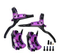 EGUIAS Freno de Disco hidráulico de 4 pistones MTB, Pastillas de Freno de 850mm y 1700mm, Abrazadera Delantera y Trasera para Bicicleta de montaña(Purple LF RR)