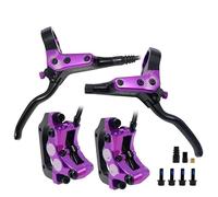 EGUIAS Freno de Disco hidráulico de 4 pistones MTB, Pastillas de Freno de 850mm y 1700mm, Abrazadera Delantera y Trasera para Bicicleta de montaña(Purple RF LR)
