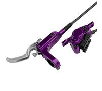 EGUIAS Freno de Disco hidráulico MTB de 4 pistones, Pastillas de Freno de refrigeración de 850mm y 1500mm, presión de Aceite Am DH, Freno de Disco(Purple-Left Front)