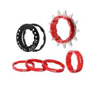 EGUIAS Kit Conversión Una Sola Velocidad Aleación Aluminio + Acero Inoxidable, Negro, Rojo, Dorado Y Plateado, Piñón Cassette Único 12, 13 Y 14 Dientes(13T Red)