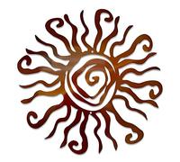 Egujiwa Decoración de pared de sol de metal para interiores y exteriores, decoración de pared de sol loco, escultura de pared de metal para el hogar, dormitorio, sala de estar, oficina, jardín, patio