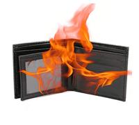 Egujiwa Novedad Truco Mágico Llama Fuego Monedero Gran Llama Mago Truco Monedero Escenario Street Show Monedero (Negro)