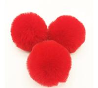 Egurs 20 pompones de pelo sintético de colores, pompón de pompón de pelo esponjoso, pompón de pelo sintético para mujeres y niñas, bolso, gorros, bufandas, llaveros, accesorios, 8 cm, rojo, 20