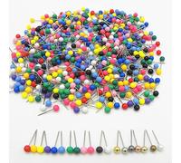 Egurs 200 alfileres cortos con cabeza para mapamundi y corcho, 15 mm