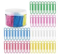 Egurs 300 clips de papel de colores grandes, 50 mm, 6 clips para la escuela, la oficina, la organización de archivos personales