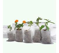 Egurs Bolsas de vivero no Tejidas 100pcs Planta de Cultivo de Bolsa | Permeable | Transpirable | Biodegradable | Planta Vegetal Cultivo de Frutas Bolsa de nutrición Semillas de semillero 18 * 20 cm