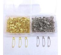 Egurs Imperdibles curvados con caja, 100 unidades doradas y 100 unidades plateadas de 33 mm.