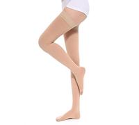 Egurs Medias médicas de compresión, 30-40 mmHg Muslo Medias Altas Leggings Calcetines de compresión Azul L