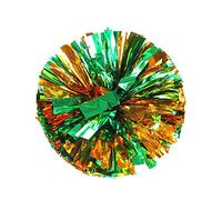 Egurs - Pompones para Animadora (32 cm, 1 par), Verde y Dorado.