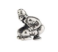 Eguzkilore Charm Plata de Ley 925 Abalorio Caganer, Compatible con Pulseras Eguzkicharm, Pandora y Otras Pulseras de Estilo Europeo