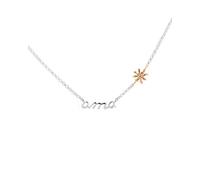 Eguzkilore Gargantilla Ama de Plata de ley bañado oro rosa de 18kt. - Regalos originales para mujer - Regalo Día de la Madre - Gargantilla ajustable- Colección Ama