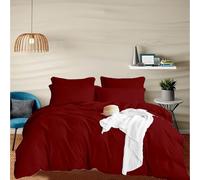 EGYLIN 800 TC puro algodón egipcio edredón King Size Ultra suave transpirable 100% largo apilado algodón Burdeos Funda nórdica 224cm x 224cm, lujo Hotel calidad satén Ropa de cama conjunto