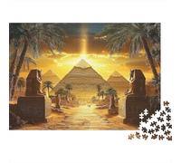 Égypte Antique ScenePuzzles 1000 Pièces Pour Adultes, Art du paysage pyramidaljeux Éducatifs, Décoration D'intérieur70x50cm/1000pcs