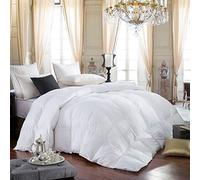 EGYPTIAN BEDDING Edredón de plumón de ganso siberiano de algodón egipcio, peso de relleno de 70 onzas, color blanco sólido (tamaño King)