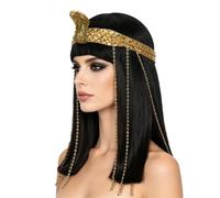 Egyptian Black Wig - Women Halloween Egyptian Costume Accessories | Long Black Wig with Bangs for Female Friends Carnival Masquerade Ball Themed Party Stage Performance Holiday