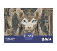 Egyptian Cat Diosa Puzzle 1000 Piezas De Madera para Hombres Mujeres Mayores Animales Lindos Juego Rompecabezas Juguetes 70x50cm/1000pcs