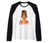 Egyptian Girl Egypt Flag Egyptian Girlfriend Wife Camiseta Manga Raglan