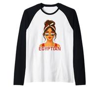 Egyptian Girl Egypt Flag Egyptian Girlfriend Wife Camiseta Manga Raglan