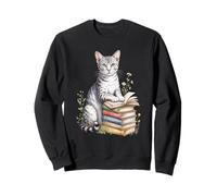 Egyptian MAU Cat Bookworm Flowers Book Reading Books Sudadera