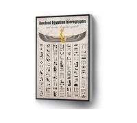 Egyptian Mythology and Symbols Canvas, Hieroglyphs Poster for Vintage Decor in Any Room(Unframed,16x24inch(40x60cm))