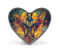 Egyptian Mythology God of Horus Brooch Pins Heart Badge Collar Lapel Pins Dress Coat Accessories for Women Men