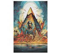 Egyptian Mythology Puzzle Para Adultos 1000 Piezas Difícil Rompecabezas de Madera Desafío Juego Preciso Encastrable Juego Educativo Desafío Juguete 78×53cm
