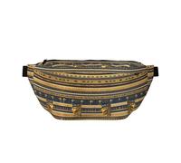 Egyptian Pharaonic Frescoes - Riñonera cruzada grande, regalos para disfrutar de deportes, festivales, entrenamiento, viajes, correr, casual, color negro, talla única, Black, Talla única