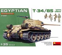 Egyptian T-34/85 Tanque W/ Crew 1 :3 5 Plástico Modelo Kit Miniart