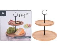 Eh Excellent Houseware Expositor de 2 Pisos de bambú