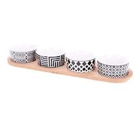 EH Excellent Houseware Juego de 4 cuencos de porcelana para aperitivos