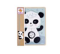 Eichhorn - Puzzle mit Pandamotiv, Konturenpuzzle aus 6 Teilen, 15x20 cm, aus Hol