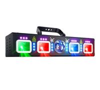 Ehaho - Juego de luces para DJ, luz de disco con mando a distancia y estroboscópico, efecto de onda del agua, lámpara de escenario RGB y UV, DMX 512 bola disco música control vocal, ideal para club