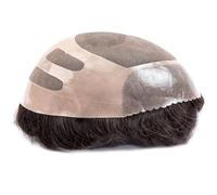 Ehairc Sistema de cabello para hombres Bond Mono Lace PU Front y Npu Back Mens Toupee Durable Toupee para hombres 100% pelo humano peluca de hombre prótesis de pelo masculino 130% densidad media (#510
