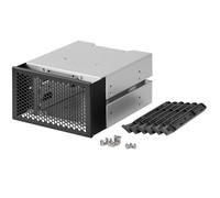 Ehaosea Jaula para Disco Duro Sostiene 3 HDD 3,5" Adaptable a Ranuras PC | Diseño metálico en color negro y plata; apta para chasis con ranura ; incluye tornillo y tira.