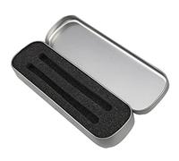 ehbn9 Estuche de bolígrafo de Metal Compacto cojín de Esponja, Mini Caja de bolígrafo Rectangular para Mujeres de Negocios, Hombres, Estudiantes, Profesores, Regalo de cumpleaños, Plata