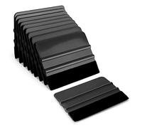 EHDIS 10 Piezas Espátula con Gamuza Suave del Fieltro, Herramientas para Vinilo, para Alisar la Envoltura del Coche, Película de Tinte para Ventanas, Negro