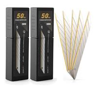 EHDIS 100PCS Cuchillas Cutter de Repuesto Premium de Titanio 9MM, Cuchillas a Presión para Cuchillos de Corte, para Trabajos Artesanales Profesionales y Aficionados